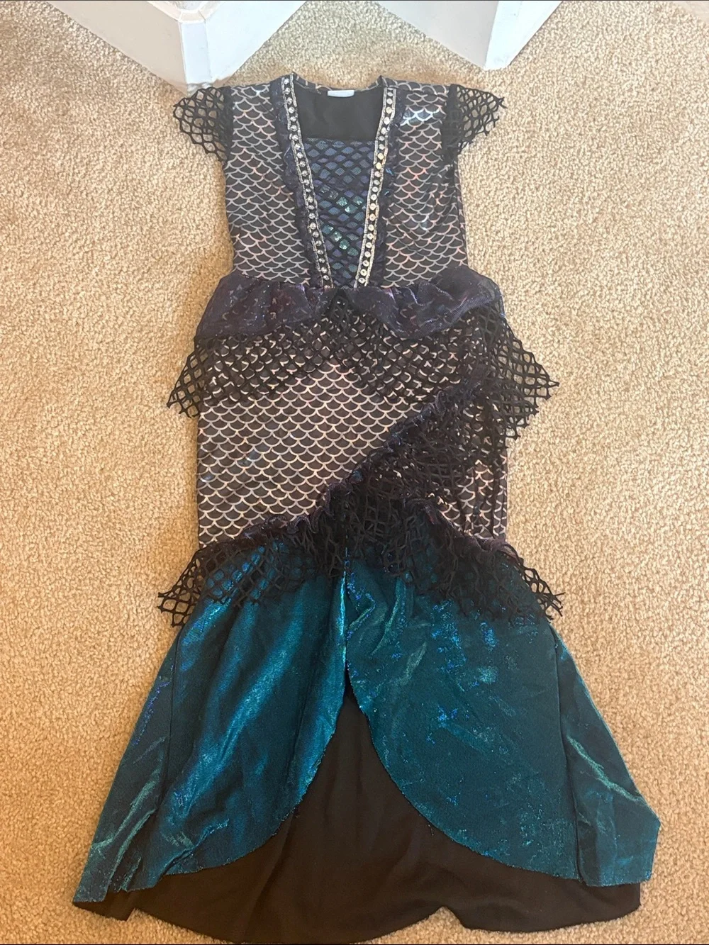 Spirit Mysterious Mermaid Costume Dress — Teal and Dark Blue, S 4-6